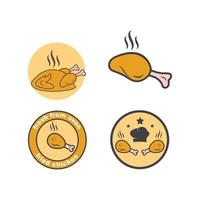 fried chicken icon logo illustration vector