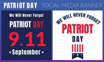 Patriot Day 9.11 Memorial illustration with USA flag, text 911 vector