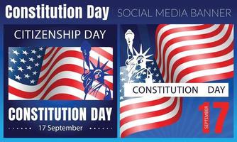 Constitution Day in United States. Patriotic American. September 17. vector