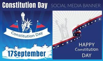 Constitution Day in United States. Patriotic American. September 17. vector