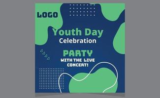 Happy Youth Day Modern Party Social Media Stories Design Templates. vector