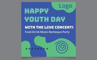 Happy Youth Day Modern Party Social Media Stories Design Templates. vector