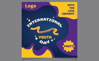 Happy Youth Day Modern Party Social Media Stories Design Templates. vector