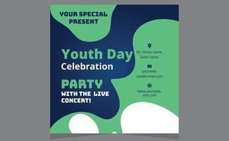 Happy Youth Day Modern Party Social Media Stories Design Templates. vector