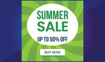 Summer Sale Banner suitable for social media posts, mobile apps, vector