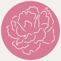 floral illustration of a rose icon vector