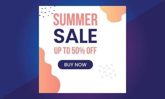 Summer Sale Banner suitable for social media posts, mobile apps, vector