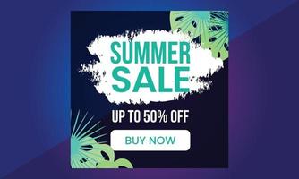 Summer Sale Banner suitable for social media posts, mobile apps, vector