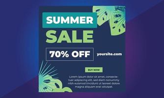 Summer Sale Banner suitable for social media posts, mobile apps, vector