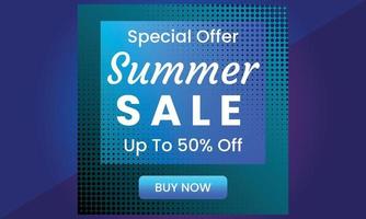 Summer Sale Banner suitable for social media posts, mobile apps, vector