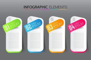 Plantilla de cuadro de texto de infografía moderna, banner de infografía vector
