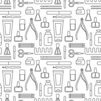 Manicure tools. nail manicure. Seamless pattern vector