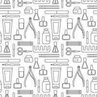 Manicure tools. nail manicure. Seamless pattern vector