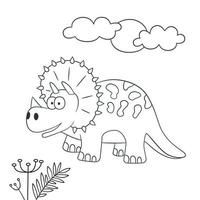 Cute dinosaur. Dino triceratops. Vector illustration
