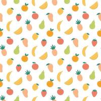 fruta de patrones sin fisuras. textura de verano. dibujado a mano ilustración vectorial vector