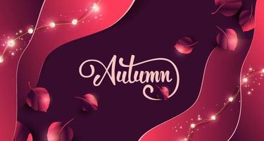Autumn banner background with autumn leaves falling vector