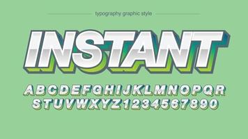 Chrome Green 3D Italic Sports Typography vector
