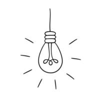 Hand drawn vector Light Bulbs. Loft lamps in doodle style.