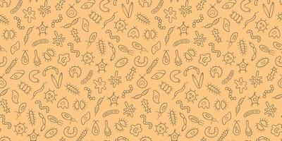 Germs, virus, bacterias and pathogen. Microbes. Seamless pattern vector