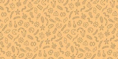 Germs, virus, bacterias and pathogen. Microbes. Seamless pattern vector