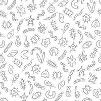 Abstract seamless pattern of germs, virus and bacteria vector