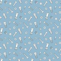 Seamless pattern of fasteners. Bolts, screws and nuts vector