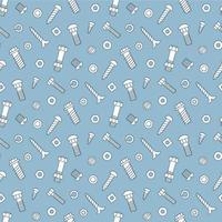 Seamless pattern of fasteners. Bolts, screws and nuts vector