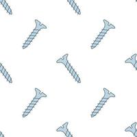 Seamless pattern with doodle screws. Texture with hand drawn bolts vector