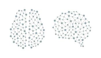 Digital human brain from nodes and connections. neural network vector