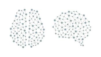 cerebro humano digital a partir de nodos y conexiones. red neuronal vector