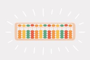 Abacus soroban for learning mental arithmetic for kids. vector