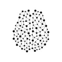 Human brain from nodes and connections vector