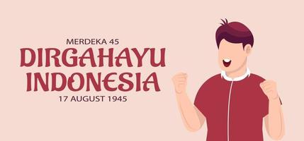 17 de agosto plantilla del día de la independencia de indonesia. vector