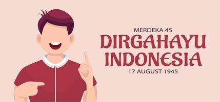 17 de agosto plantilla del día de la independencia de indonesia. vector