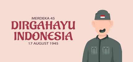 dibujado a mano ilustración del día de la independencia de indonesia vector