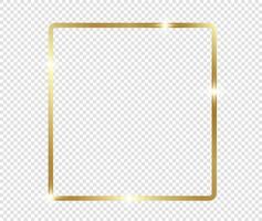 Gold shiny glowing frame background. Golden luxury vintage realistic vector