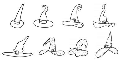 sombreros de bruja, los hechiceros, hat., vector, ilustración vector