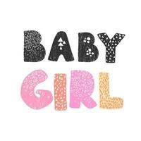 Illustration with hand drawn lettering - Baby Girl vector