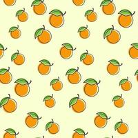 Ilustración de diseño sin costuras de fruta naranja vector