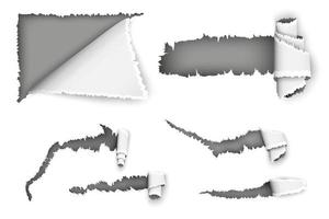 set of torn paper vector