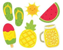 summer in flat design style vector