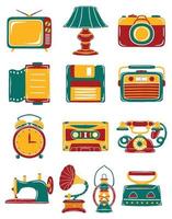 vintage stuff in flat design style vector