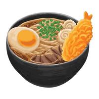 comida japonesa udon en estilo de diseño plano vector