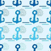 anchor pattern with blue color vector