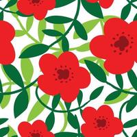 cute red flower pattern for fabric vector