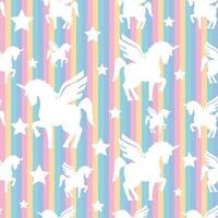 cute unicorn pattern with rainbow color vector