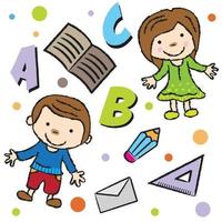 back to school pattern with alphabet vector