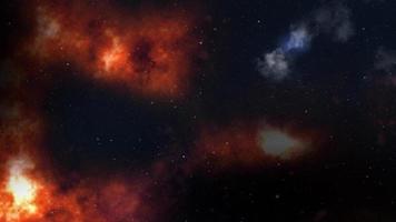 fundo do espaço do céu noturno com nebulosa e estrelas video