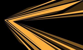 Abstract yellow grey arrow line speed direction on black vector