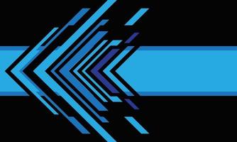 Abstract blue arrow technology on black vector